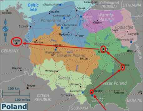 budget travel path of Poland