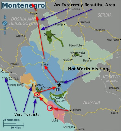 tour travel route montenegro 