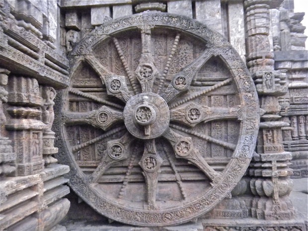 chariot wheel at the sun temple in India