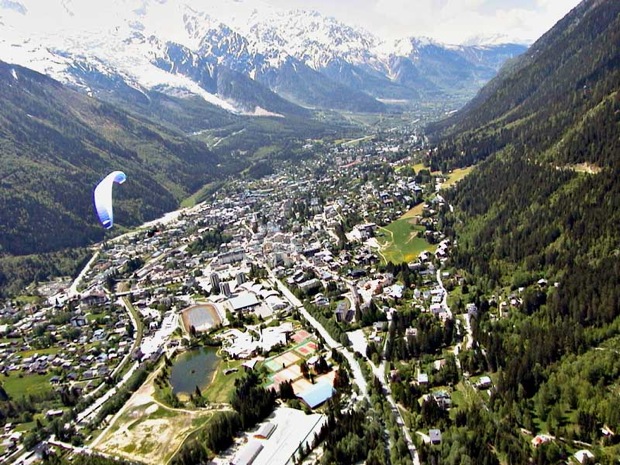 Chamonix town from the air